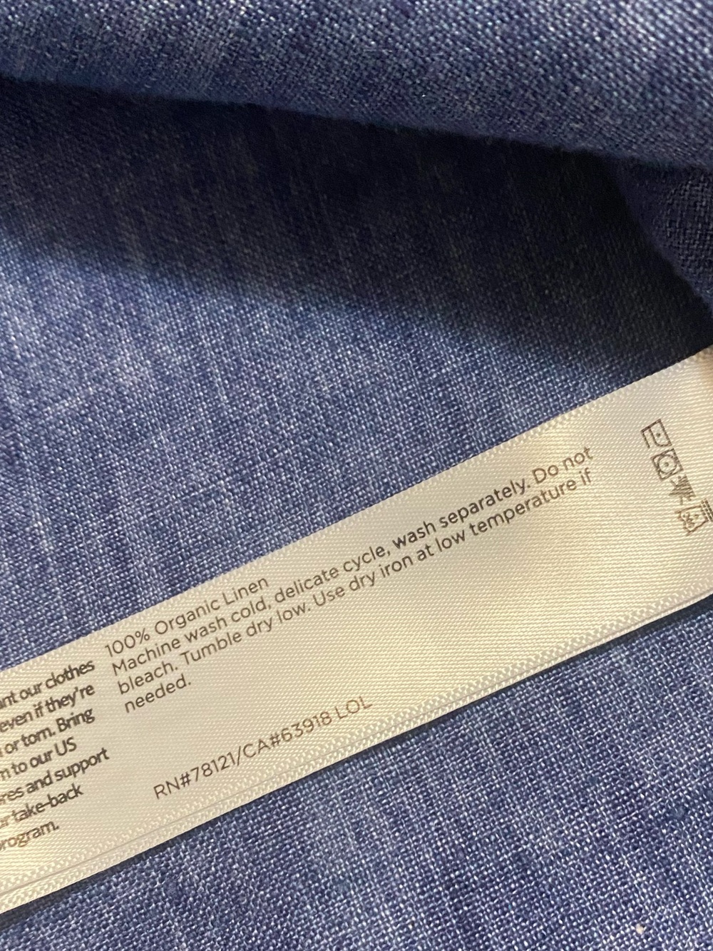 Eileen Fisher Washed 100% Organic Linen Delave Band Collar Shirt In Stone - Picture 13 of 15